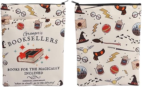 Miniatura 8 de BLUPARK HP Inspired Book Sleeve HP Potter Regalos Amantes de los libros Fundas de libro para libros de tapa blanda Potter Merch Regalo, Blanco