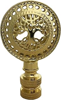 Royal Designs Decorative Tree of Life Finial for Lamp Shade (Polished Brass, Set of 1)
