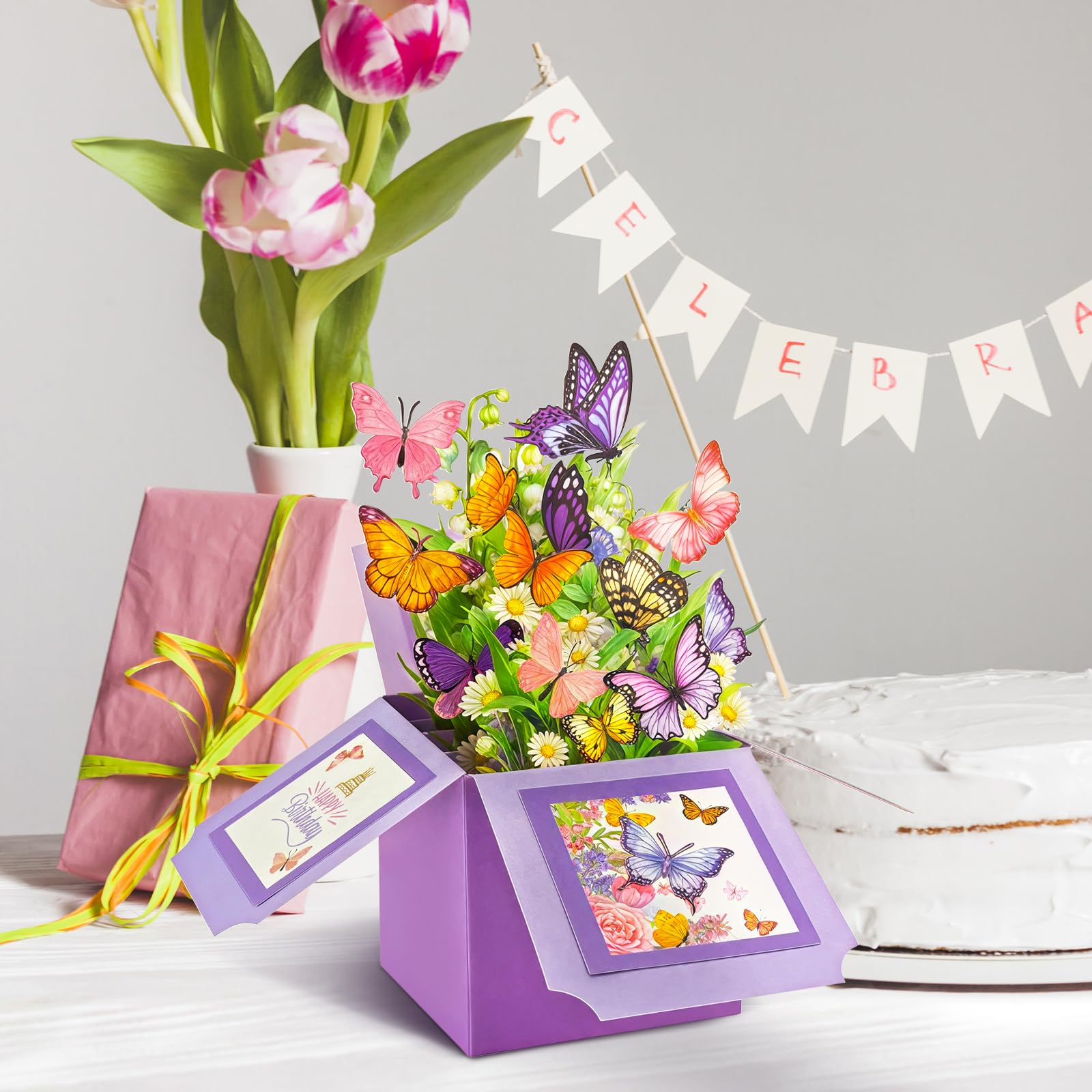 Butterfly Pop Up Birthday Card - Beautiful & Unique -5