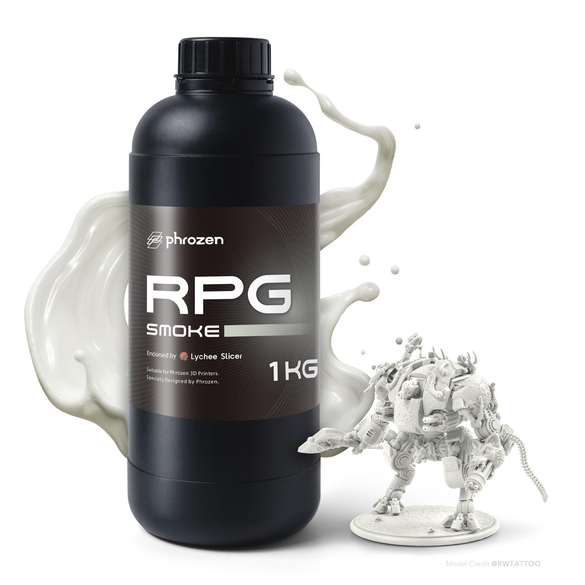 Phrozen RPG Resin | Resina per Stampanti 3D SLA/DLP/LCD | Fotopolimero Standard 405nm | Elevata Flessibilità e Precisione nei Dettagli | Ideale per Modelli RPG - Smoke White (1kg)