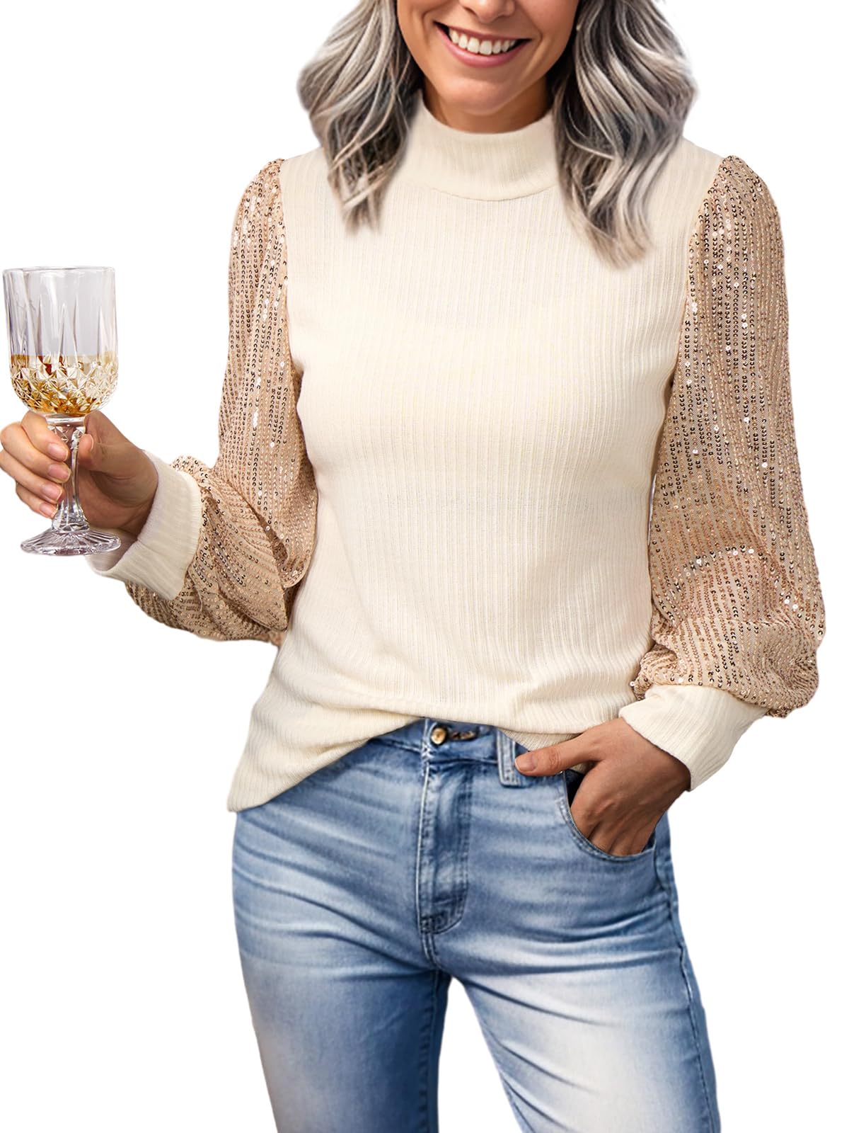 Girls Sequin Tops Kids Fashion Sparkle Long Sleeve Blouses Glitter Crewneck Loose Fit Pullover Shirts 3 14 Years