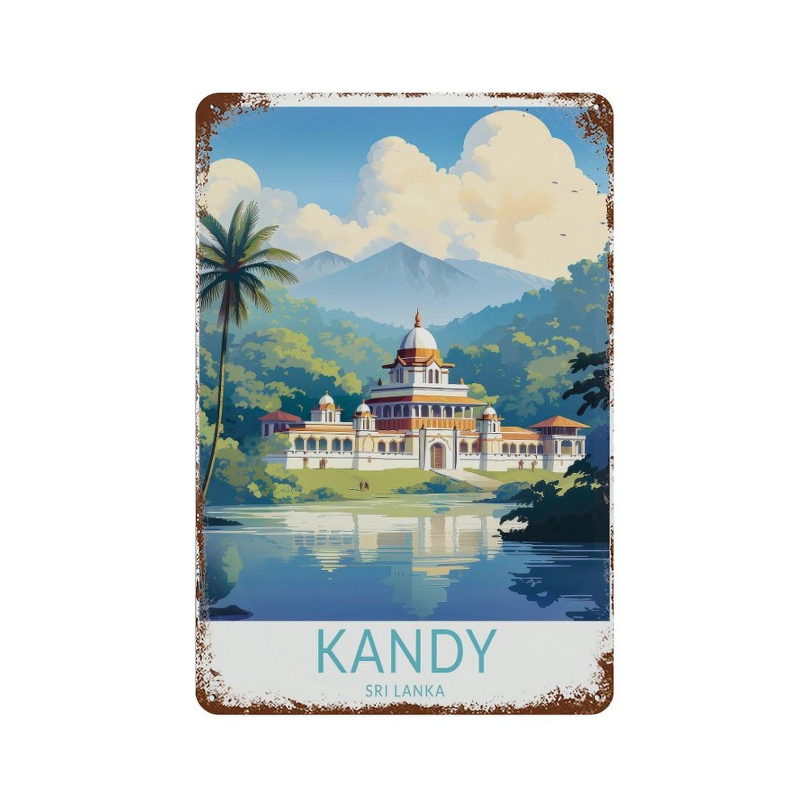 xiaoxiaoshen Kandy Sri Lanka Travel Colombo Siri Decor, Birthday G (2) Wall Decor Art Metal Tin Poster Modern Home Decor Art Home Bar Shop Decorations Vintage Sign 30x20cm