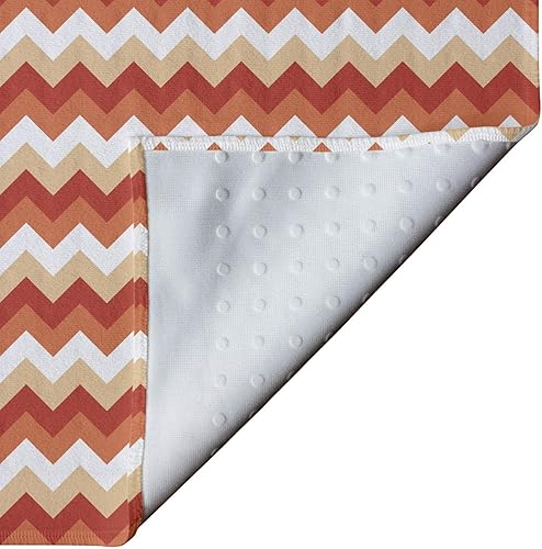 Miniatura 4 de Ambesonne Coral Yoga Mat Towel, Horizontal Chevron Pattern Arrows Geometric Design Striped Old Fashion Zigzag, Non-Slip Sweat Absorbent Yoga Pilates