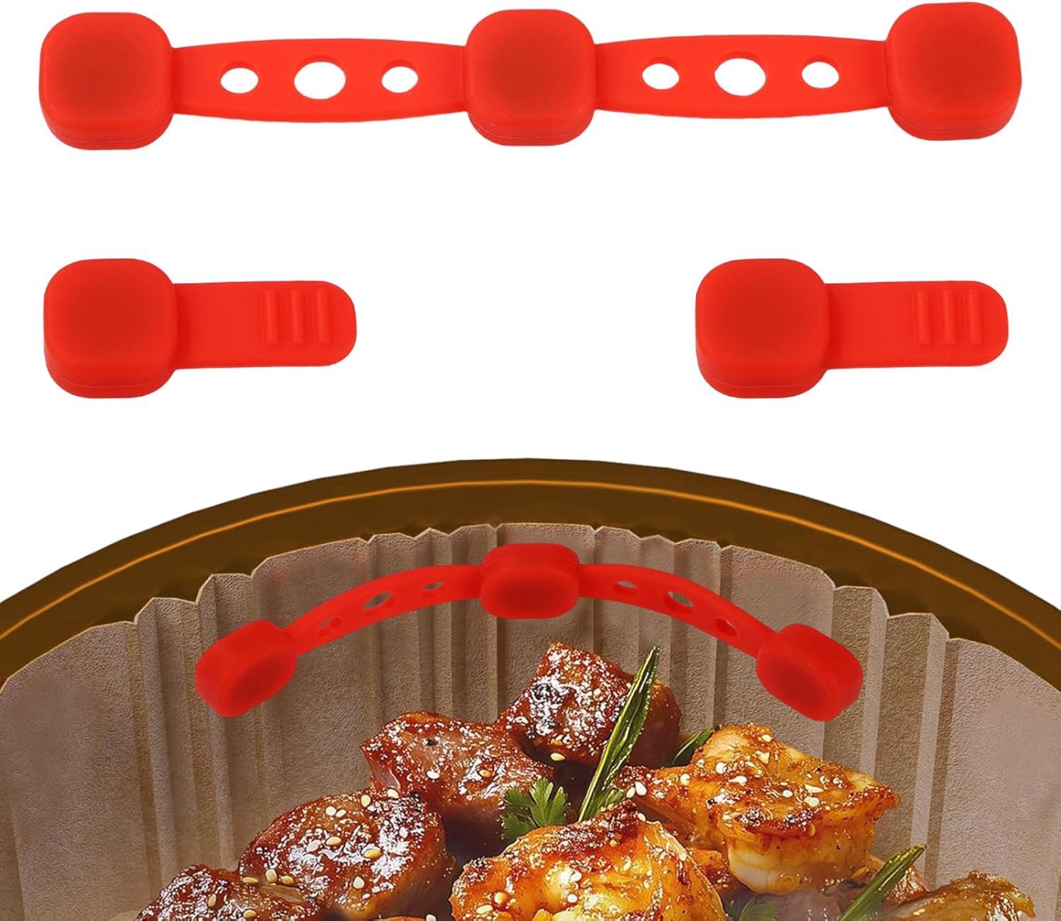 3pcs Air Fryer Magnet Silicone Buckle, Air Fryer Liner Magnets for Holding Parchment Paper Magnetic Holders Accessories for Locking Disposable Liners & Preventing Paper to Burn (Red) 3pcs Air Fryer Magnet Silicone Buckle, Air Fryer Liner Magnets for Holding Parchment Paper Magnetic Holders Accessories for Locking Disposable Liners & Preventing Paper to Burn (Red)