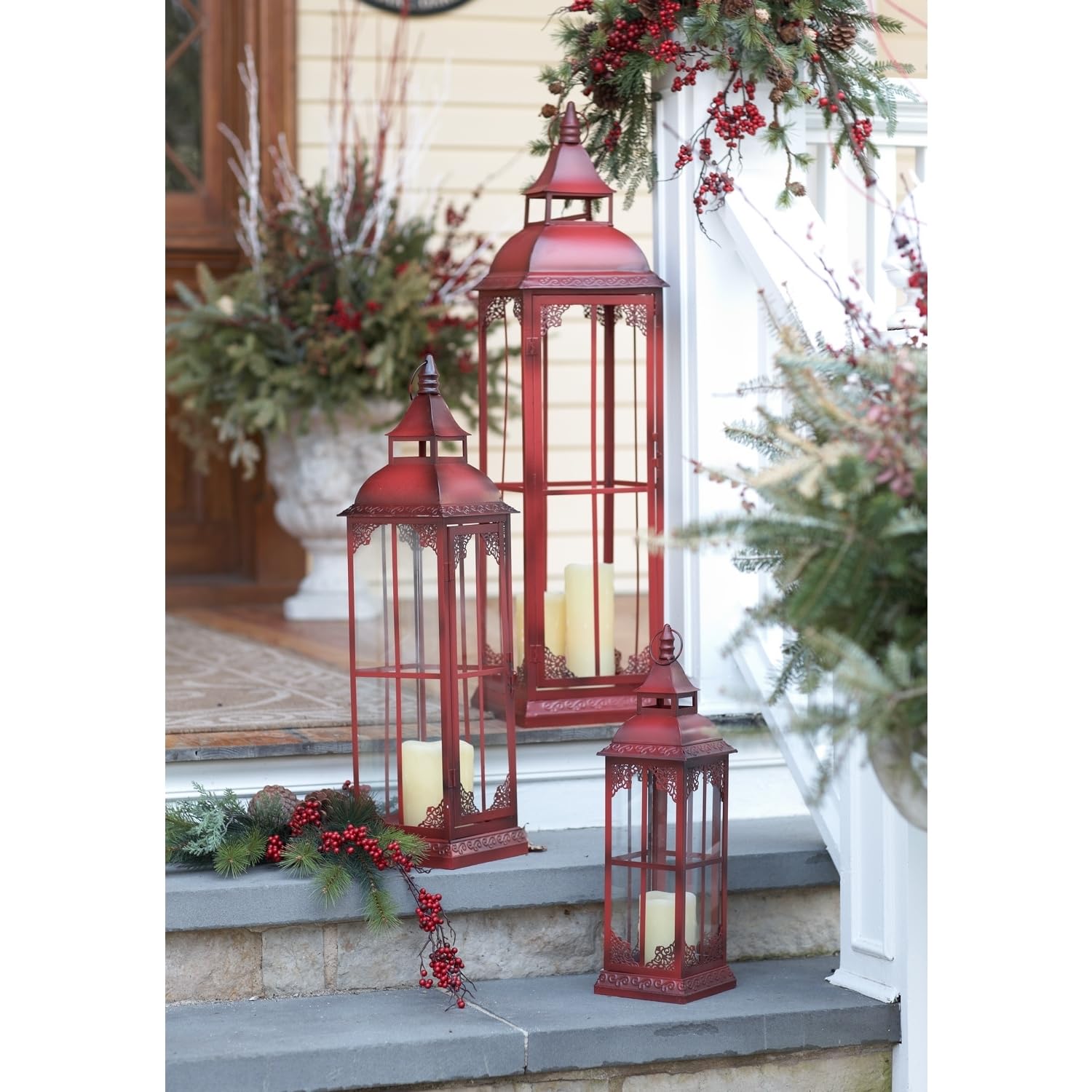 Maykoosh Ornamental Metal Floor Lantern (Set of 3)
