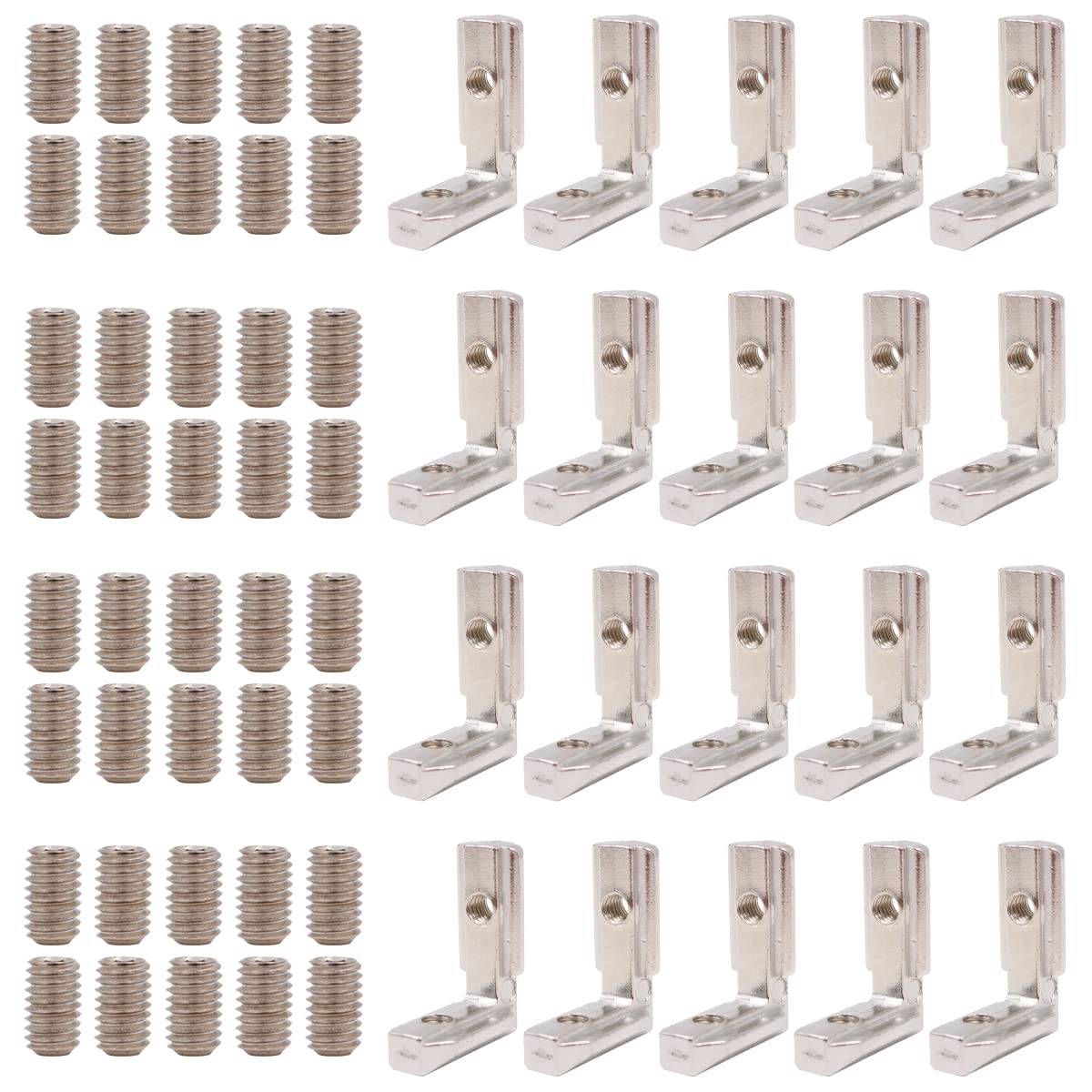 Wangcl 20Pcs T-Slot Inner Angle Angle Connector Zinc Alloy Brackets Inner Corner Connector For Eu-3030 Aluminum Profiles
