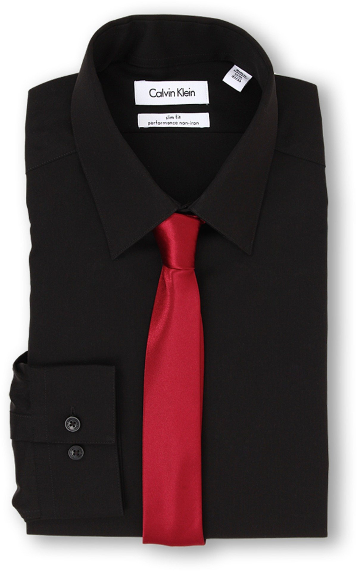Calvin Klein Dress Shirt Slim Fit Non Iron Herringbone Camisa de Vestir para Hombre