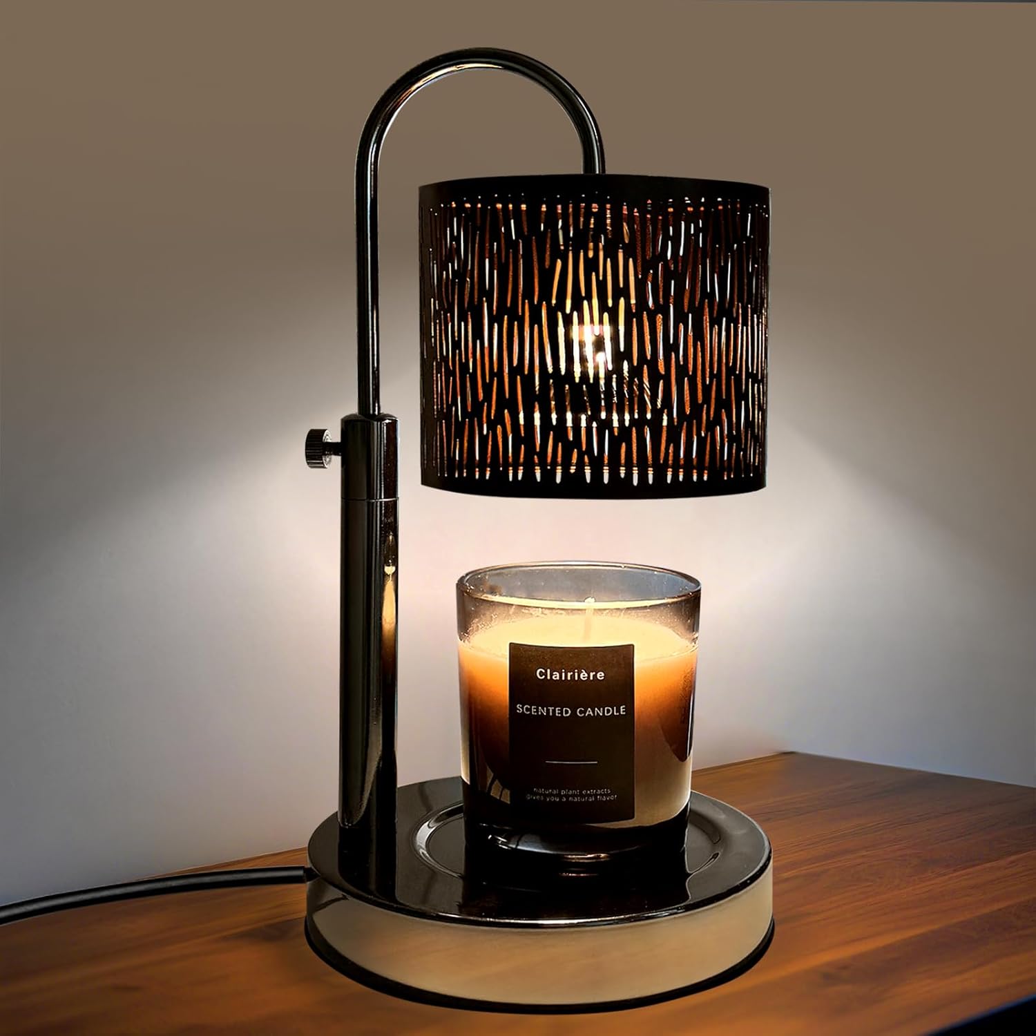 Product image of Candles Warmer Lamp with Timer and Dimmer, Home Bedroom Decor, Electric Adjustable Candle Wax Warmer Melter, Vintage Decor Birthday Monther Day Gifts,2 Bulbs，Black