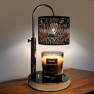 Candles Warmer Lamp with Timer and Dimmer, Home Bedroom Decor, Electric Adjustable Candle Wax Warmer Melter, Vintage Decor Birthday Monther Day Gifts,2 Bulbs，Black