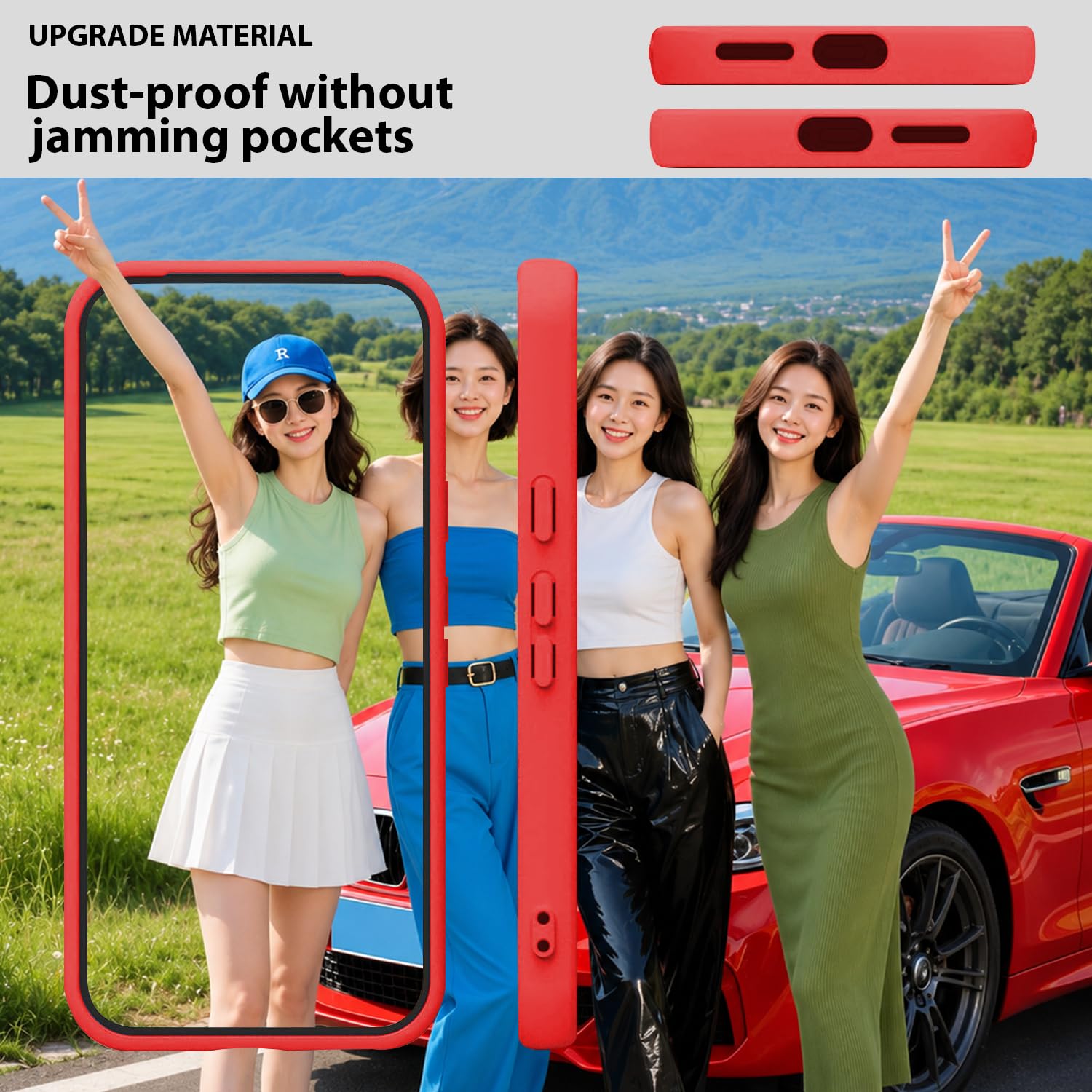 Pixel 8A Silicone Case - Red by KACA -8 Pixel 8A Silicone Case - Red by KACA -8