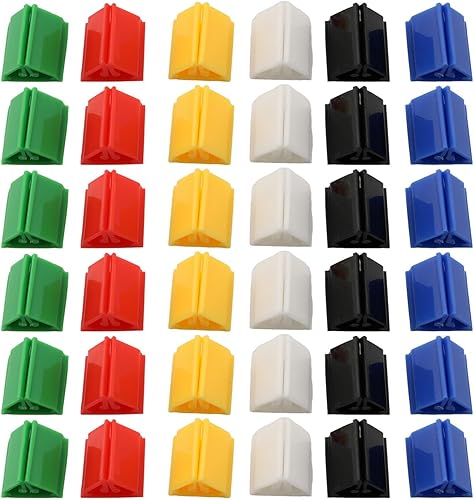 RLECS Etiquetas de tablero de juegos, 36 unidades, soportes de plástico para tarjetas de juego de 6 colores, soporte de juegos de mesa para
