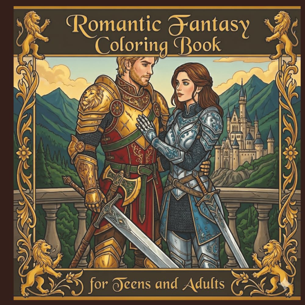 Romantic Fantasy Coloring Book: Escape into a Realm of Chivalry, Magic, and Heartfelt Romance