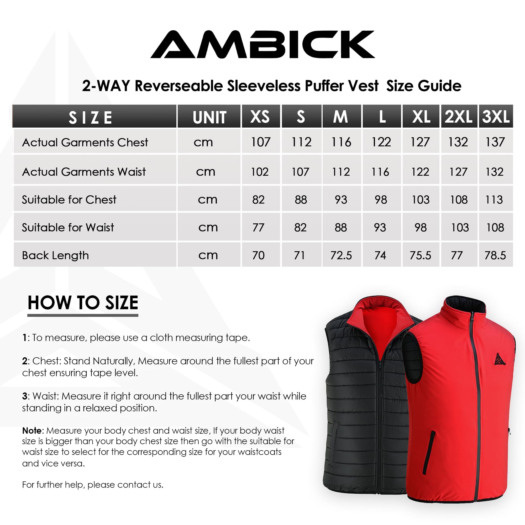Ambick Gilet Capispalla da Uomo - Gilet Imbottito Piumino Trapuntato Reversibile e Ripiegabile da Uomo, Gilet da Golf da Uomo a Due Vie con Chiusura a Cerniera Impermeabile