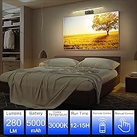 Vista 5 de FUNCHDAY Luz para Cuadros, Luces de Arte a Batería para Pared, Luz Inalámbrica con Control Remoto para Pinturas con Temporizador y Regulable