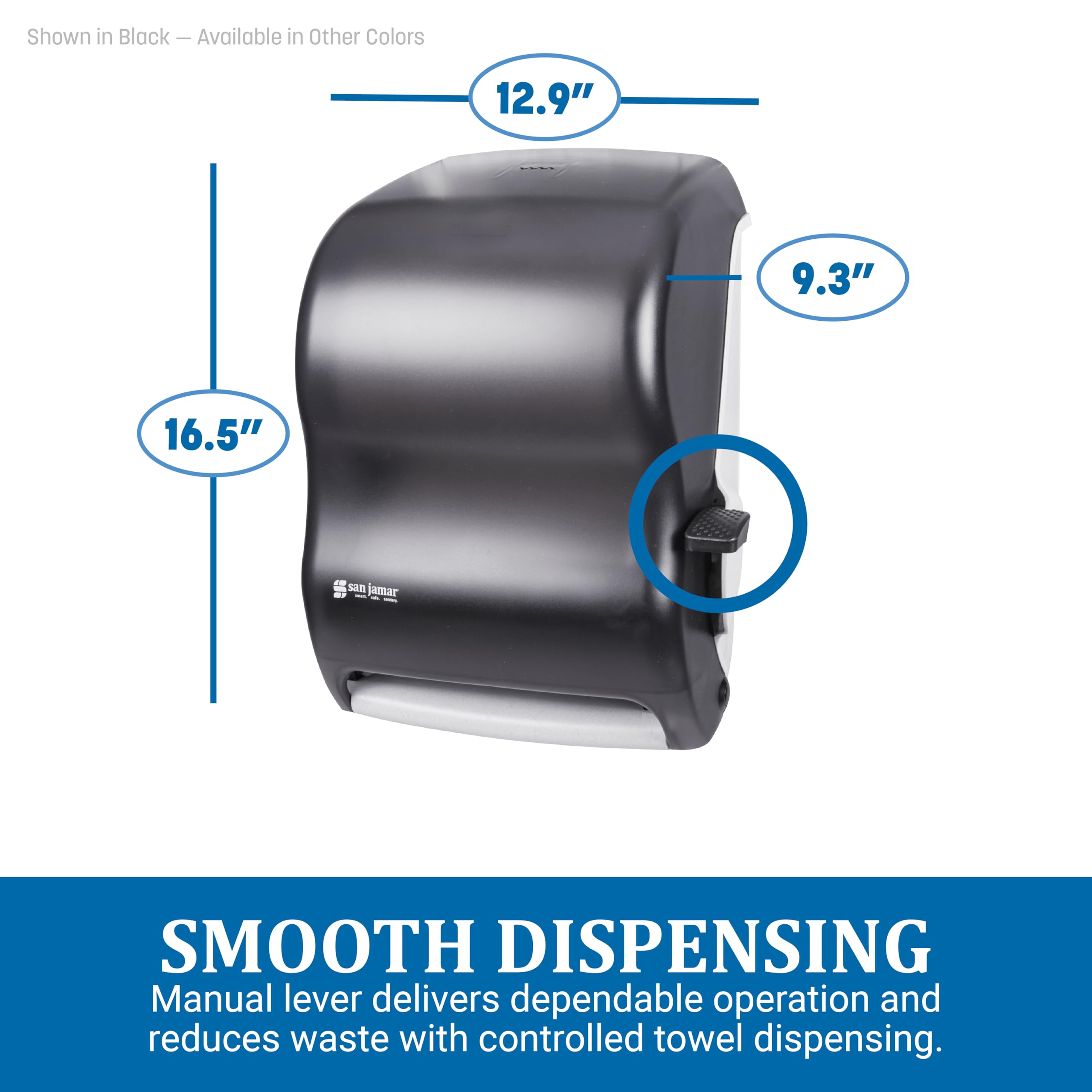 San Jamar Classic Paper Towel Dispenser with Lever for Bathroom