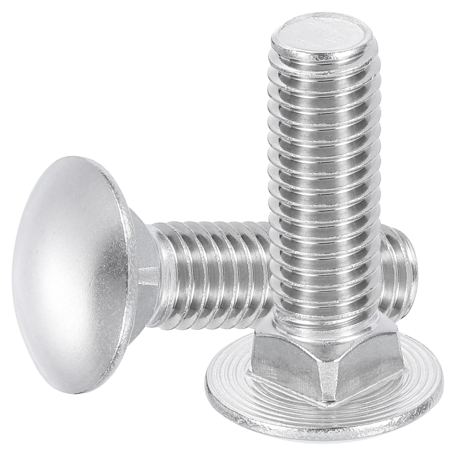QUARKZMAN 10Pcs Bulloni A Testa Tonda Con Collare 1/2"-13x2" Argento