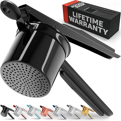 Miniatura 94 de PriorityChef - Prensa de papas grande de 15 onzas, de acero inoxidable resistente, herramienta de cocina, prensa y triturado para un puré de papas