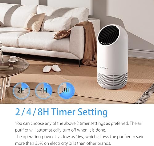 Miniatura 5 de Purificadores de aire para el hogar habitación grande de hasta 645 pies  filtro HEPA H13 para mascotas caspa de cabello polvo polen humo para