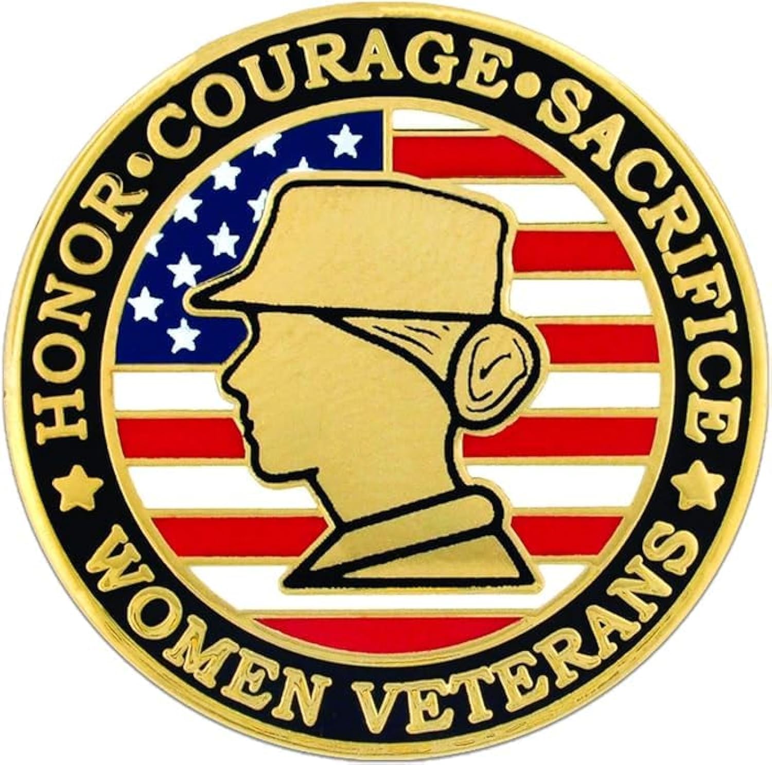 PinMart Veteran Pin – Patriotic American Lapel or Hat Pin – Proud to be Retired Army, Navy, Air Force or Marine Corps – Gold Color Plated Enamel with