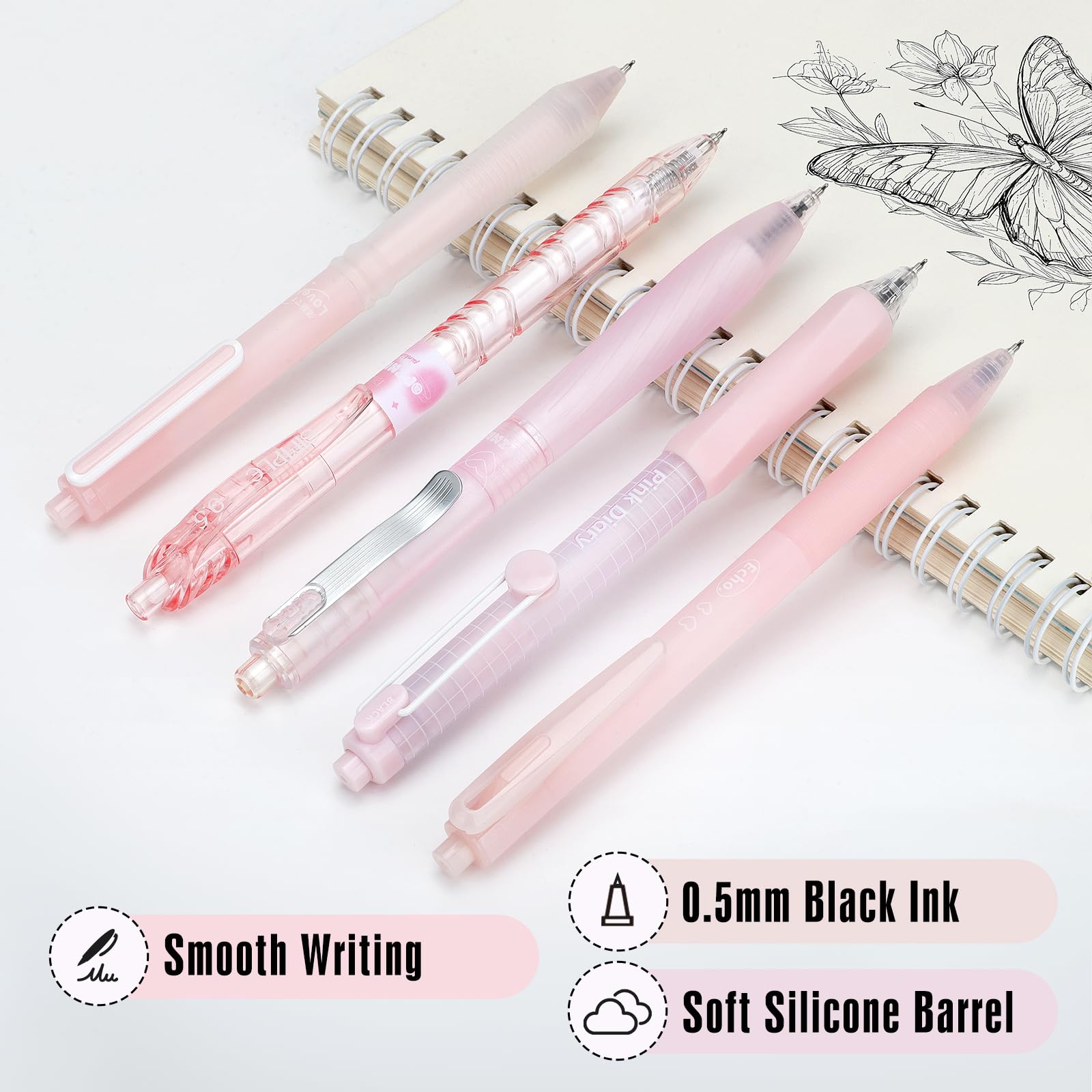 ESSALOO 30 Pièces De Fournitures Scolaires Aesthetic Avec Trousse Rose