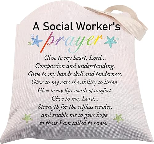 CMNIM Bolsa de mano para trabajadora social, para trabajadora social, regalo de agradecimiento de oración, trabajador social, regalo de graduación