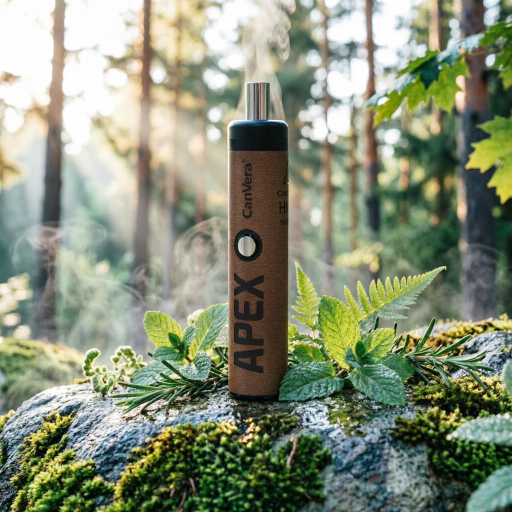 Premium Vaporizer Kräuter | Verdampfer für Kräuter mit 3 Temperaturstufen | Glasmundstück Vapo-rizer| Sehr kompakt | Soft-Touch-Finish | Edelstahl-Kammer | Einfache Reinigung