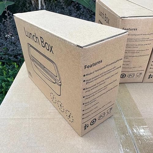 Miniatura 7 de Caja Bento para adultos  Caja Bento de 47.3 fl oz con cuchara y tenedor, a prueba de fugas, apta para microondas, lavavajillas, congelador, caja de