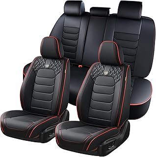FLORICH Juego completo de fundas de asiento, fundas de cuero para asientos delanteros y traseros, 5 asientos, impermeables, accesorios protectores de cojín para asiento de automóvil, sedán, SUV