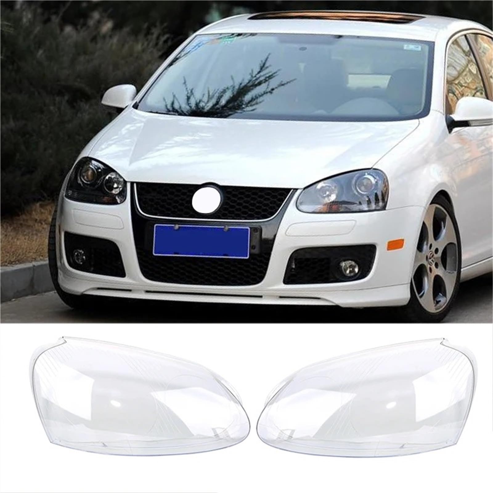 Scheinwerfergläser Für Golf 5 MK5 Für Jetta 2005-2009 Transparente Gehäuse Front Scheinwerfer Objektiv Shell Abdeckung Glas Lampcover Lampenschirm Scheinwerfergehäuse Auto