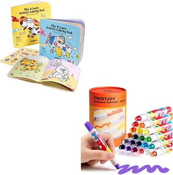 Jar Melo Jumbo Crayons for Toddlers+Coloring Books for Toddlers Ages 2-4