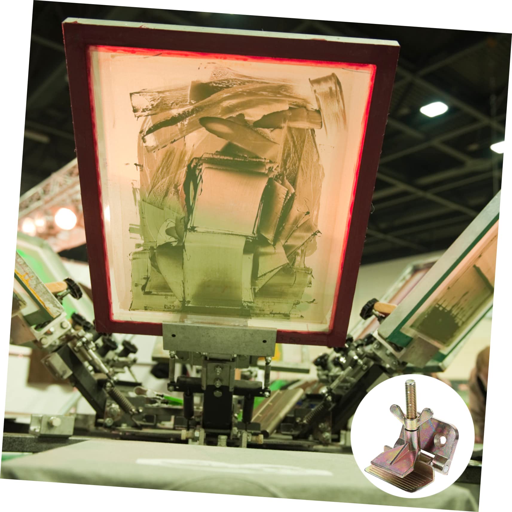 OSALADI Silk Hinge Clamp Tool Galvanized Design for DIY Projects Lightweight Compact Easy to Use Stable Practical for Accurate Stencil Placement