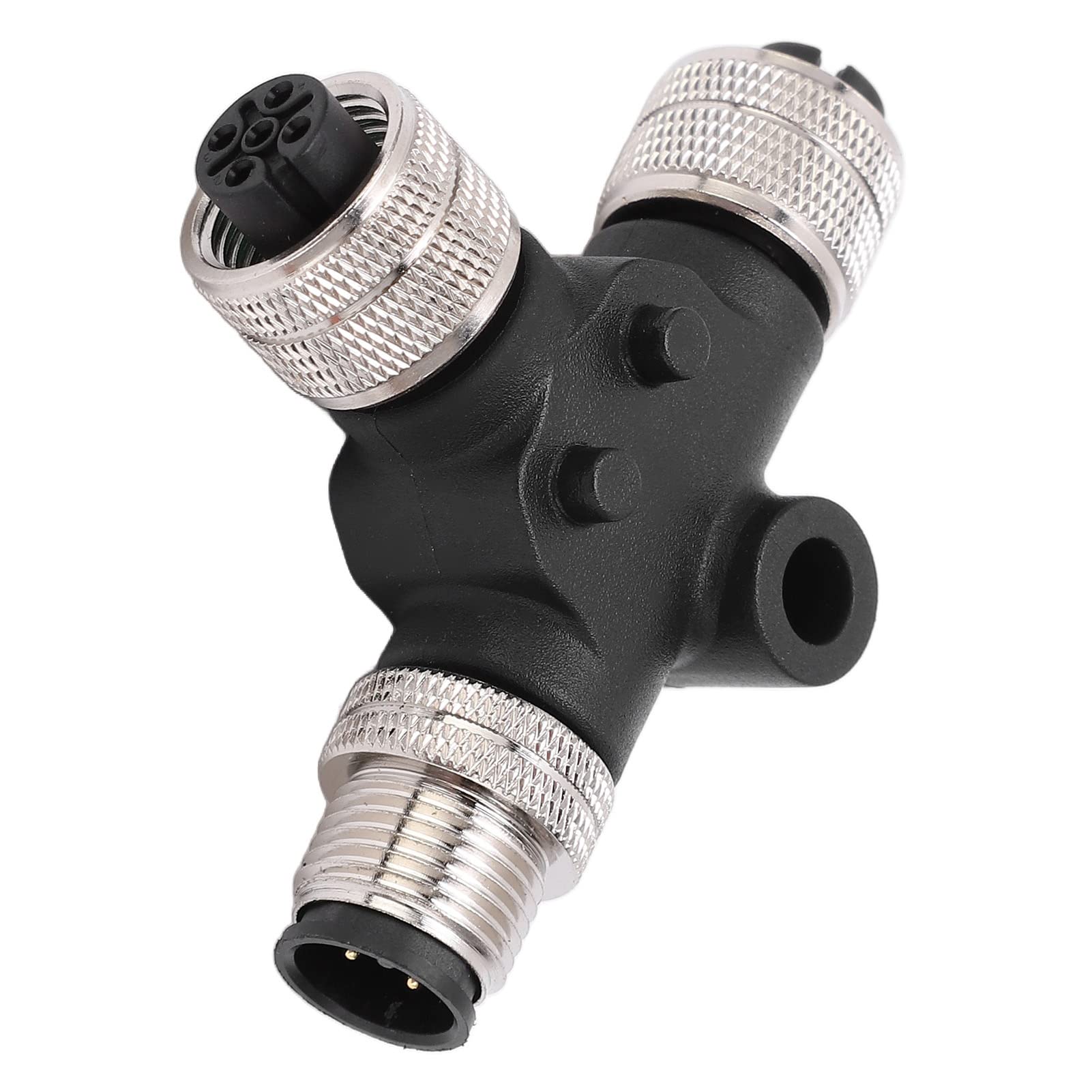 Aqxreight Abzweig-T-Stück für NMEA 2000, M12-Schraubgewinde, 5 Zinken, IP67, Wasserdicht, für Lowrance-Netzwerk