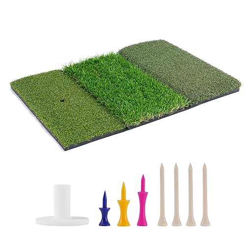 Golf Hitting Mat 24"x16" | 24"x24" Tri-Turf Golf Practice Mat