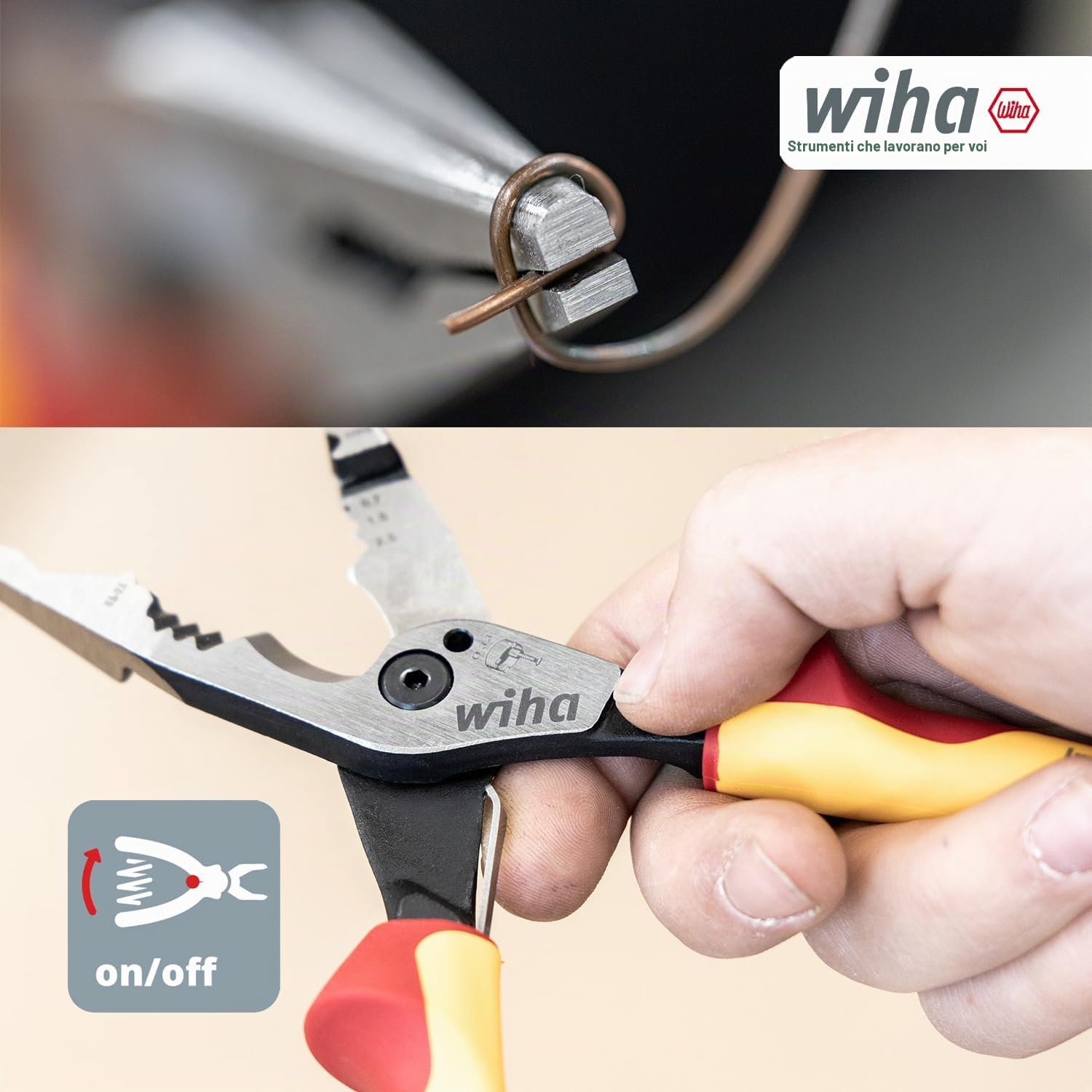 Wiha Pinza multifunzione per elettricisti 8 in 1 I crimpatura, spelatura, taglio, presa, sbavatura, piegatura, avvitatura, taglio viti (45705)