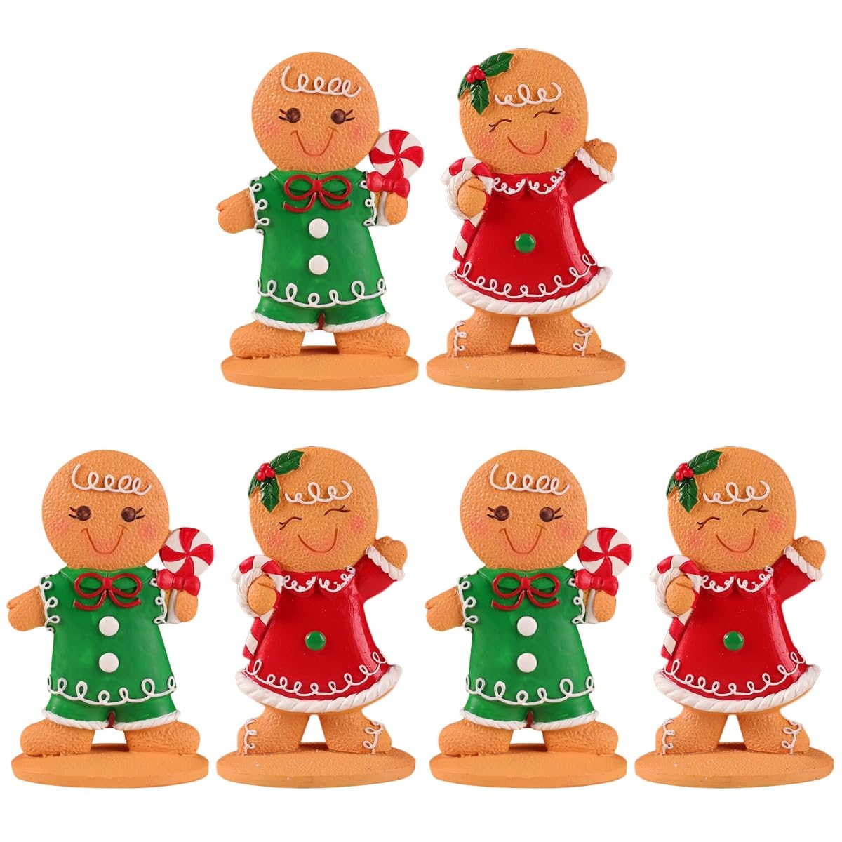 Ornement de Noël Gingerbread Man Ciieeo : déco de table festive maison bureau magasin 6 pcs