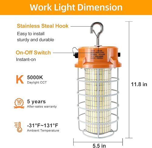 Miniatura 2 de Luz de trabajo temporal LED de 110 W 16500 lm 5000 K luces de construcción LED luz de trabajo IP67 impermeable luces portátiles con gancho de