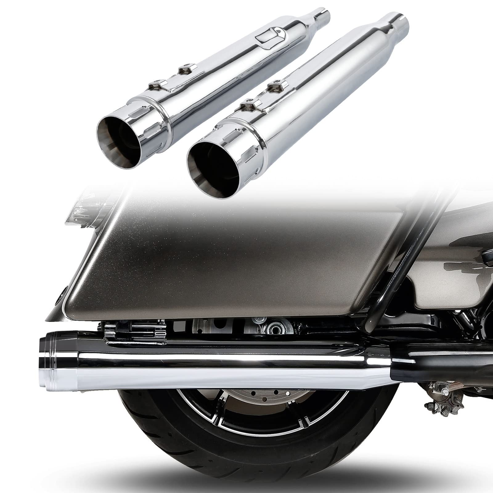 Slip On Dual Silenziatori Di Scarico Tubi Parti Del Motociclo Per Harley Touring Electra Glide Road King 2017-2020 2021 2022