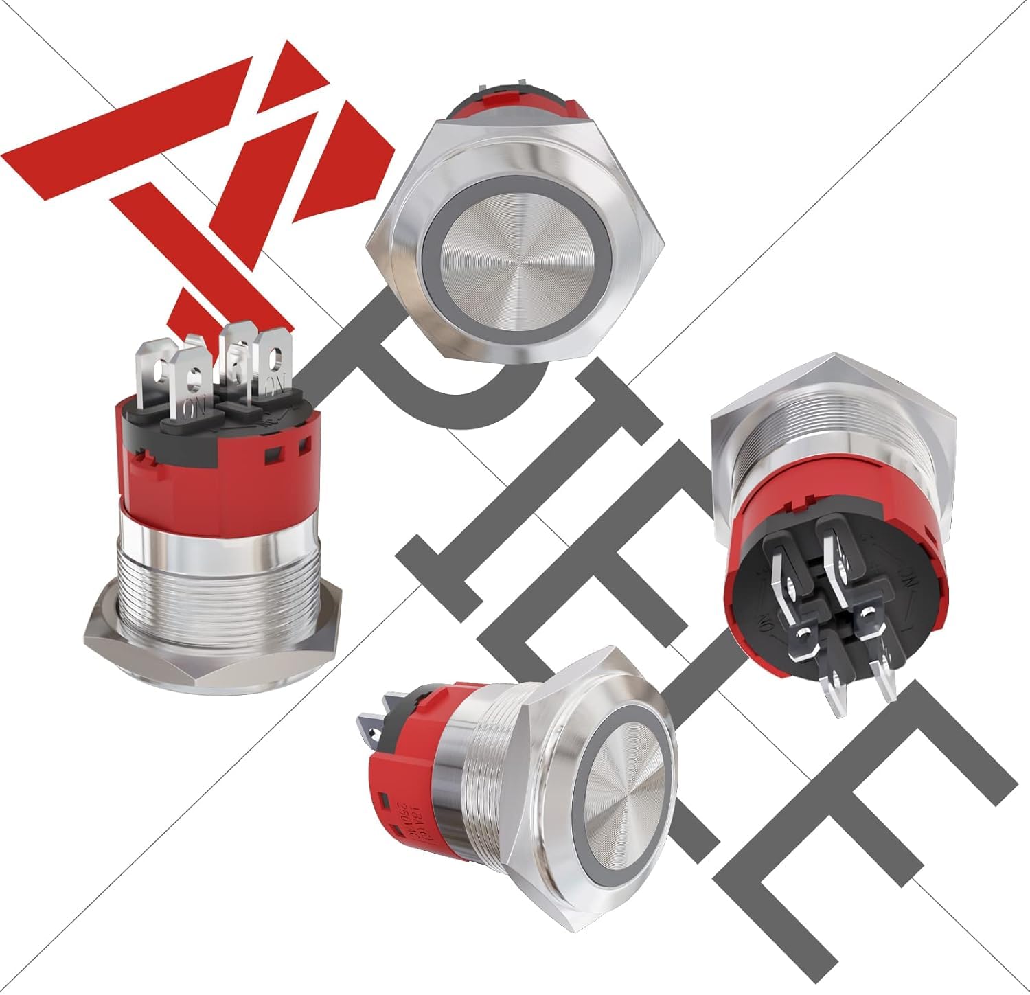 APIELE Neues 22MM Momentan Druckschalter 12VDC 10A, mit LED wasserdicht Momentary Drucktastenschalter mit vorverdrahtetem Stecker, Auto RV LKW Boot EIN/AUS Taste Schalter (Blau)