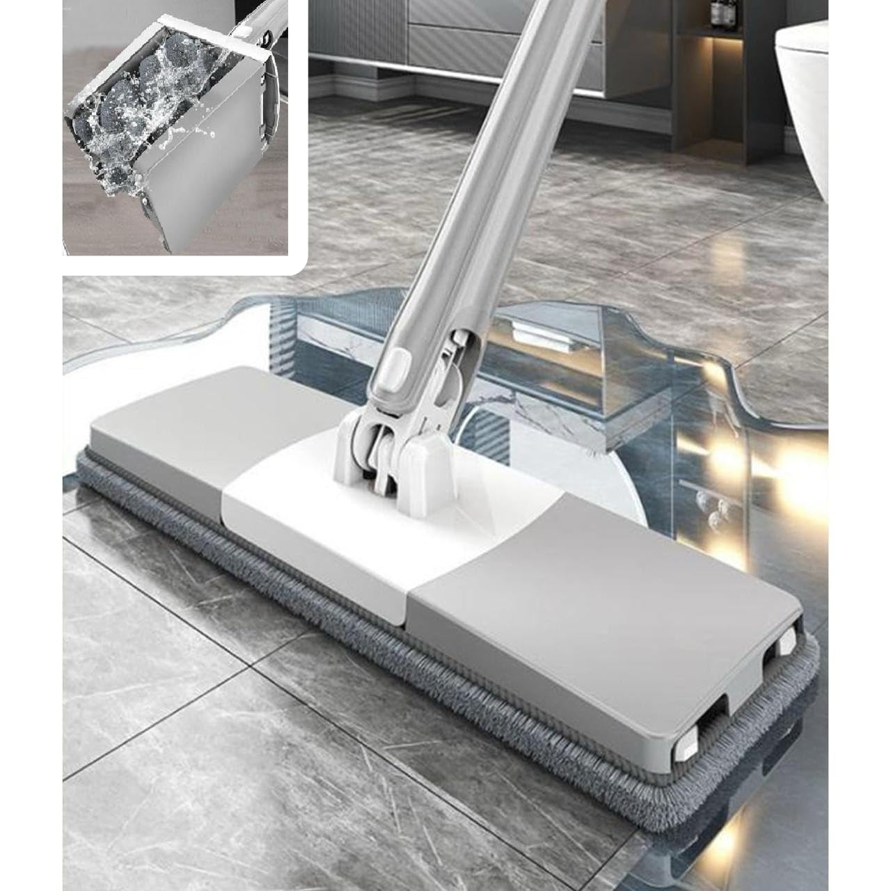 SANSHAM Flat Floor Cleaning Mop with Stainless-Steel and 1 Extra Pad & Easy to Use Floor Cleaning Mop | Office | Hotels | | Home | Hospitals (White & Grey) (B0CXPG9W1C) Amazon Price History, Amazon Price Tracker