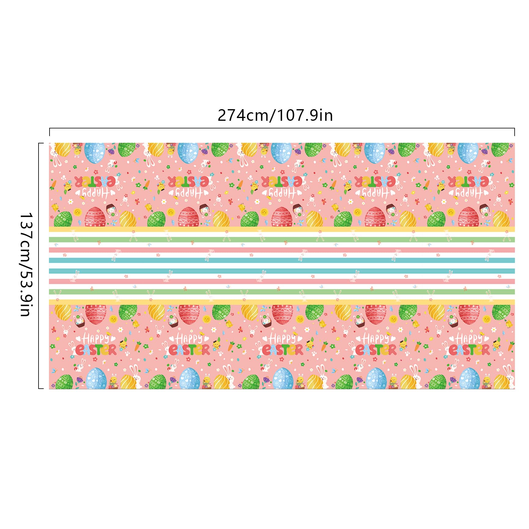 2 Tovaglie Di Plastica Per Pasqua 137x274 Cm | Decorazioni Tavola A Tema Uova Colorate | Usa E Getta Per Feste E Bambini