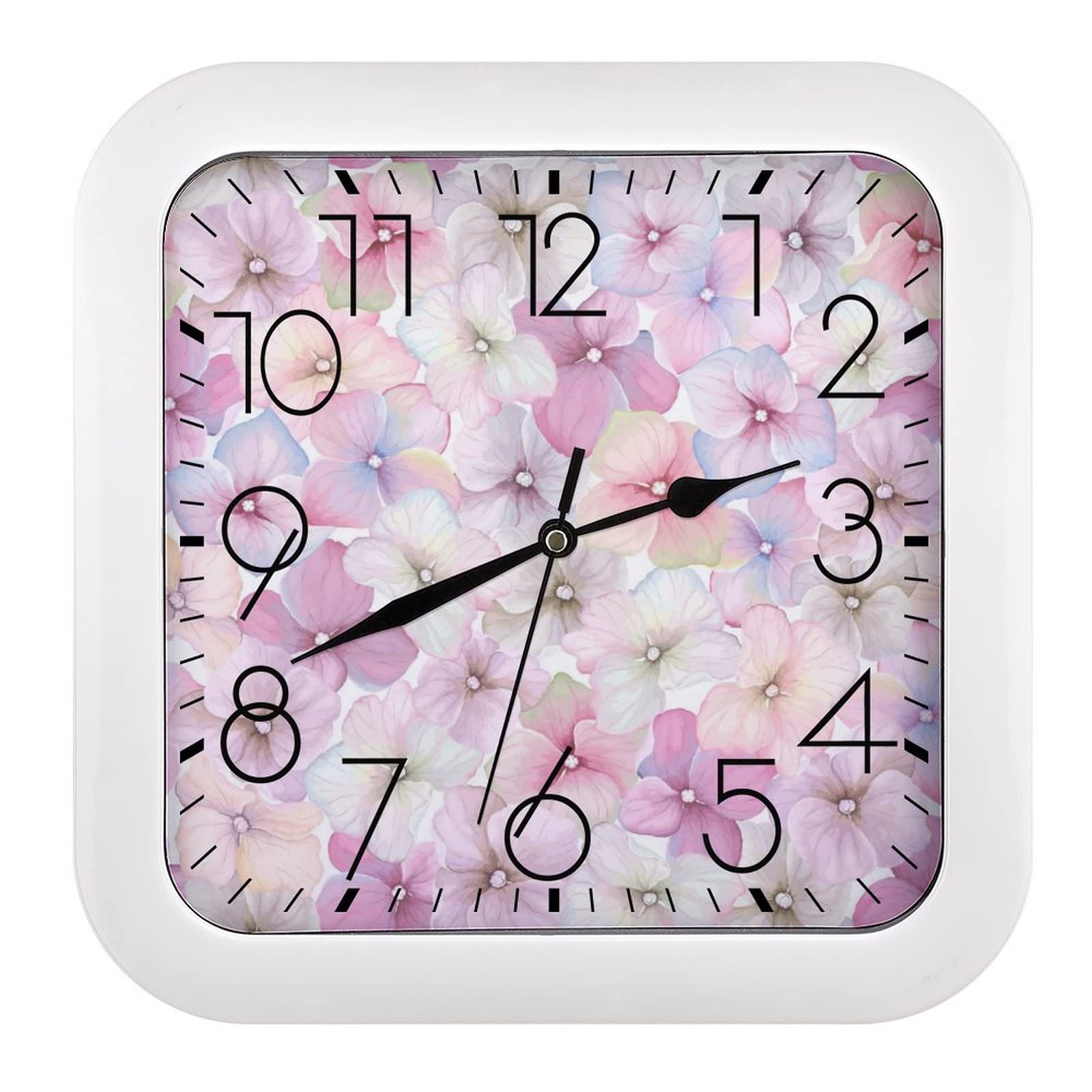 Pendule murale silencieuse fleurs roses : l'horloge moderne anti tic-tac