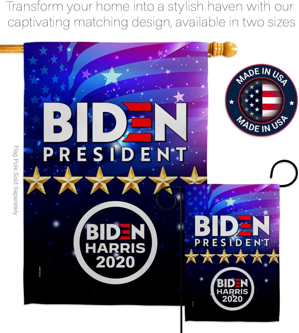 Biden Harris Flag President Vote Garden Flag Set Wall Hanger Patriotic Democrat Republican Tea Party United State American Election House Banner Small Yard Gift Double-Sided, 13"x 18.5", Thick Fabric