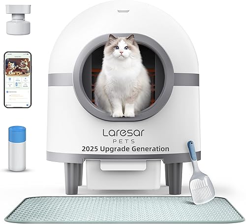 Cajas de arena autolimpiantes sin cuchara para varios gatos, robot inteligente con aplicación, caja de arena automática para gatos autolimpiante,