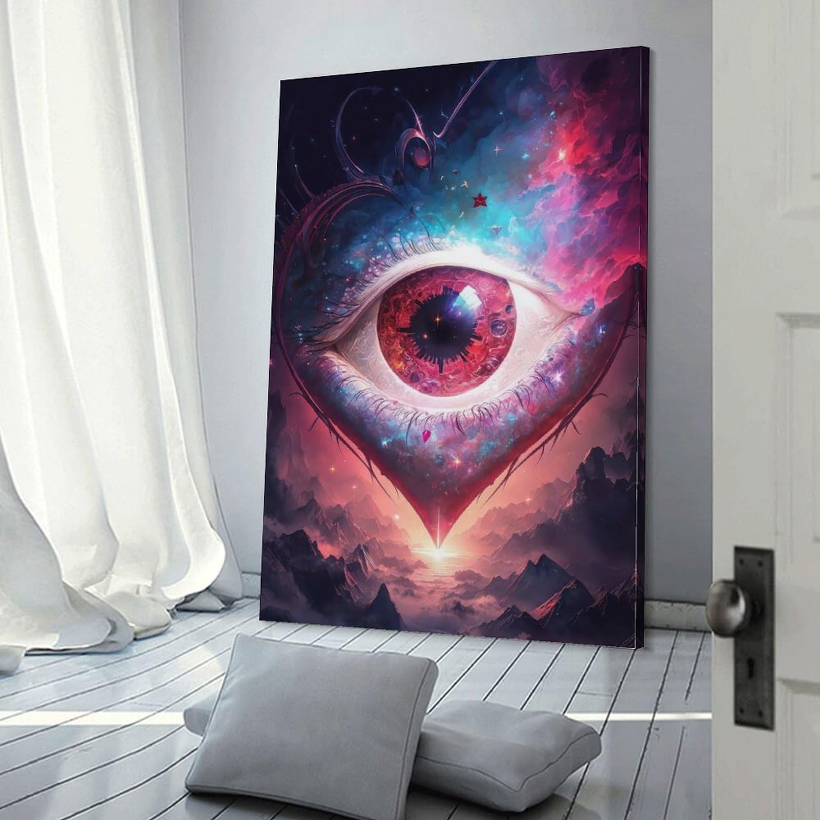 Toile murale 3D œil cosmique cœur tableau salon chambre 30x45 - 6