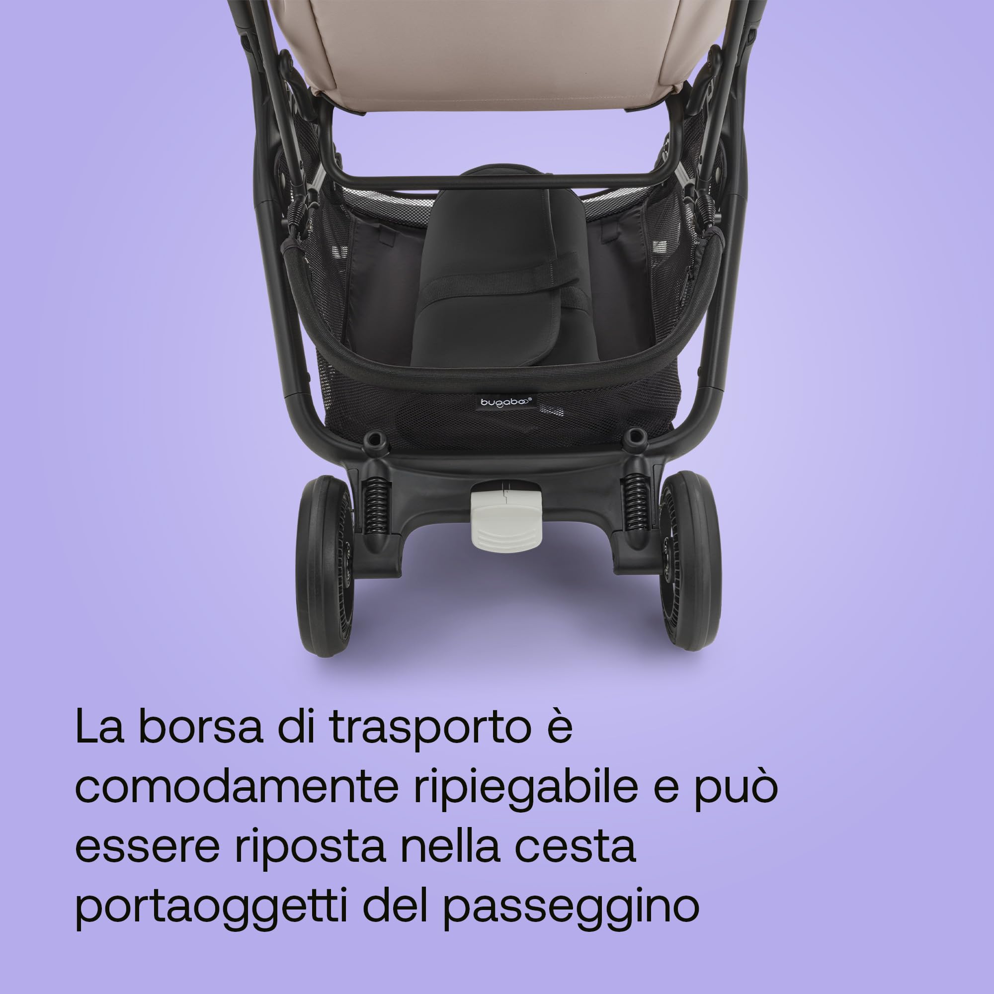 Bugaboo Borsa per il trasporto del passeggino Butterfly, Certificato IATA, riponibile nella cappelliera dell'aereo, completo di spazio extra per gli accessori essenziali e fondo Imbottito