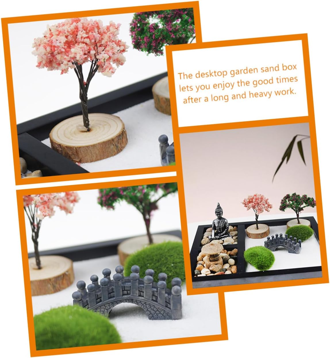 Creative Zen Garden Rock Ornament Zen Sand Table Desk Adornment Relaxing Garden Decor Meditation Accessory