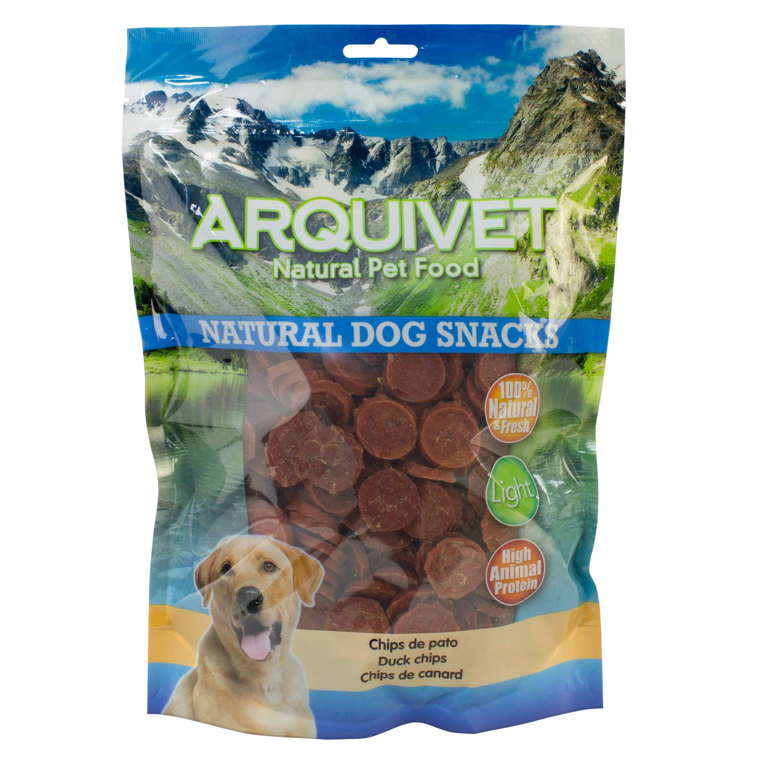 ARQUIVET Chips de canard 1 Kg - 100% de collations de chiens naturels - bouts, récompenses et bonbons canines