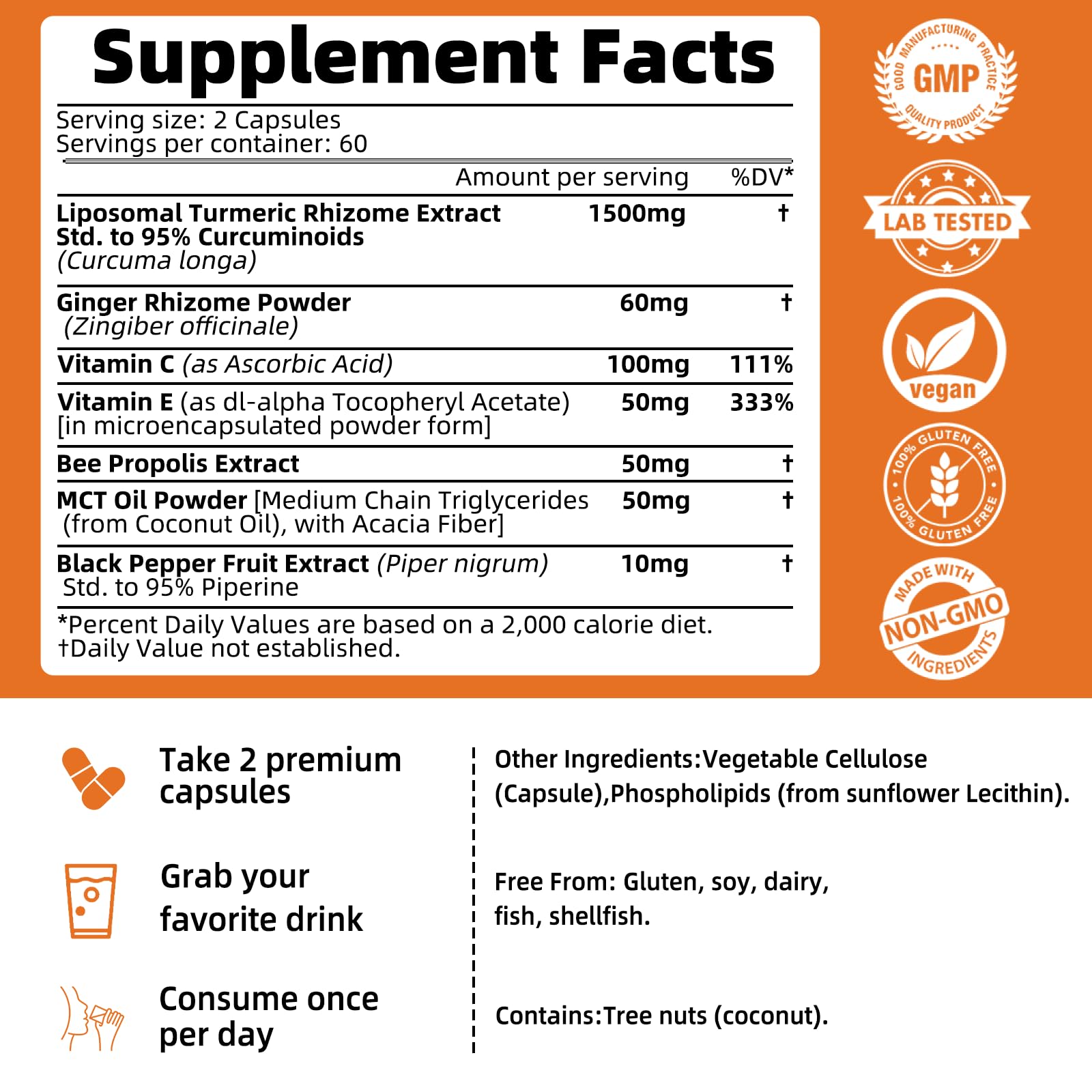 Turmeric Curcumin 95 Supplement with Black Pepper — Amazon image 8