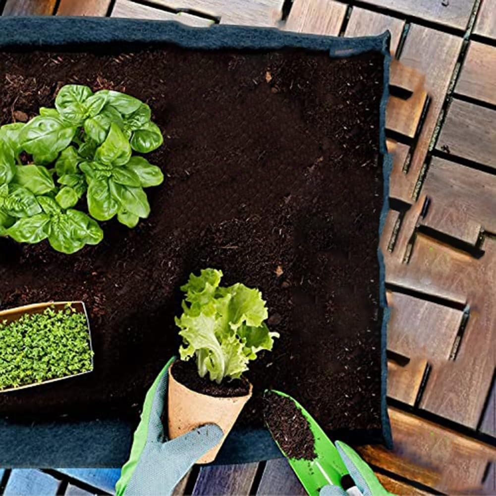 Lot de 4 sacs de plantation rectangulaires en feutre, très résistants pour l'aération des racines, pour balcon, jardin, jardinage à domicile (40 x 30 x 20 cm)