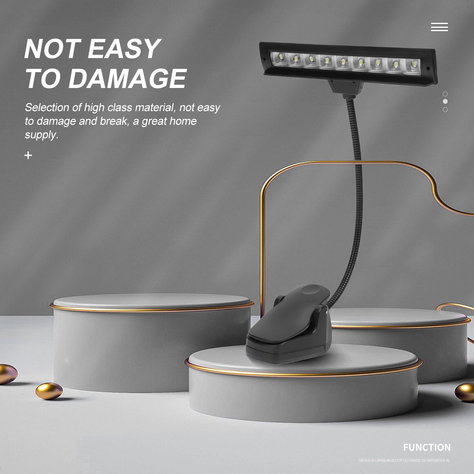 Luz Clip USB para Soporte de Partituras, Lámpara 9led con Protección Ojos, Iluminación Ajustable para Piano y Dormitorio